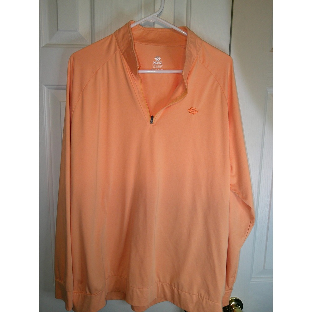 MOFIZ Pullover Golf Athletic Lightweight 1/4 Zip Peach‎ Orange XL